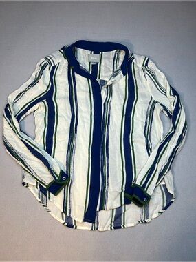 Maeve long sleeve striped button down top size 4